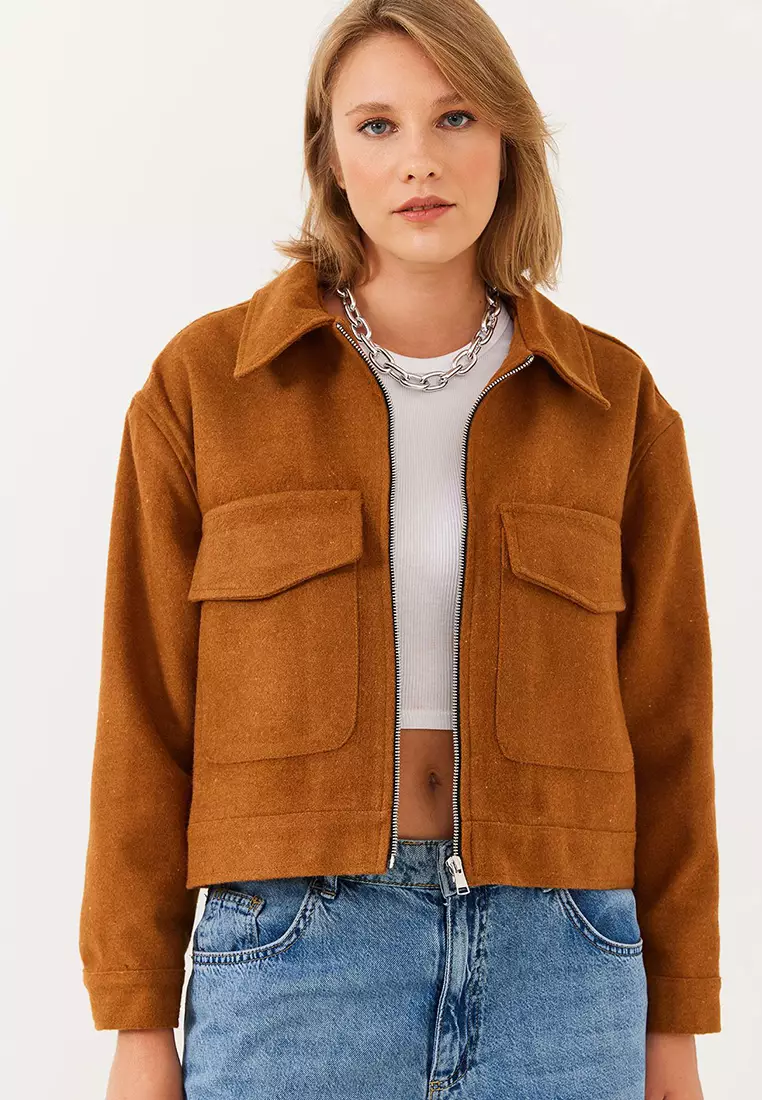 Women's Soft Cashmere Crop Jacket Mbms013 60501013