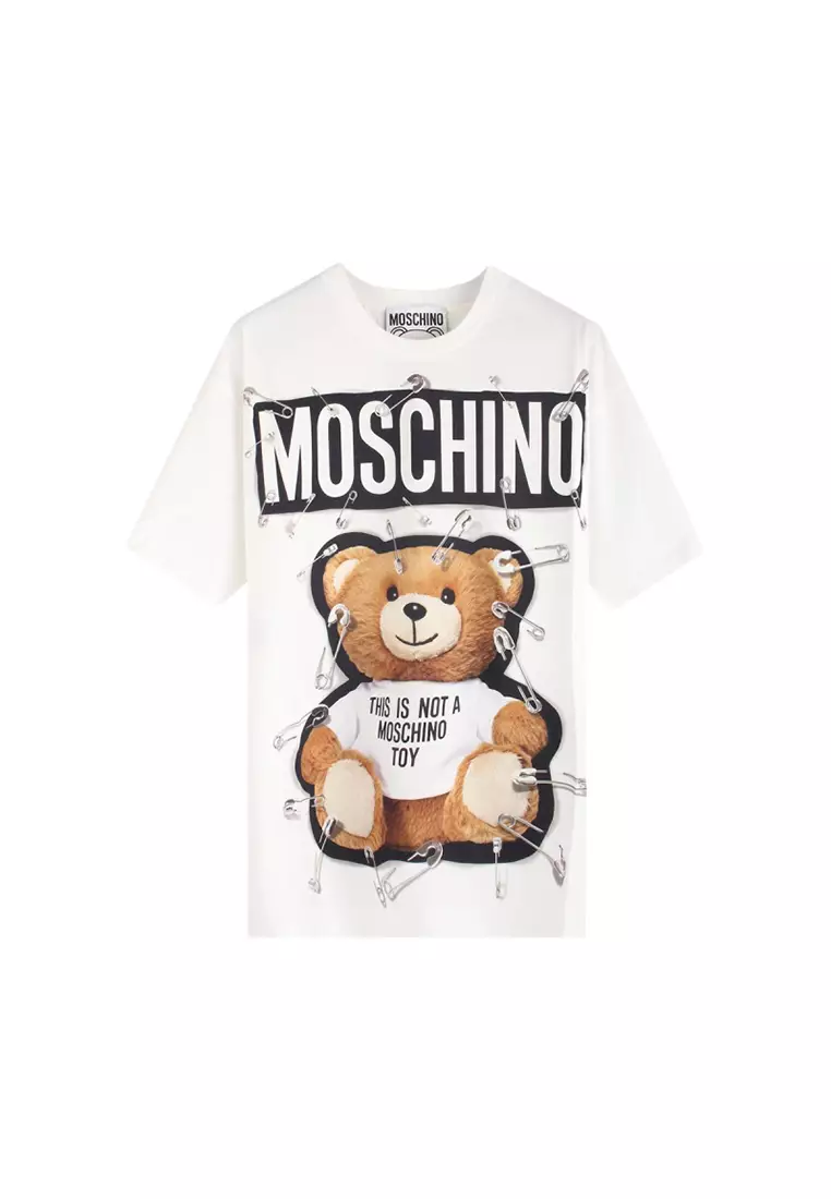 Buy MOSCHINO MOSCHINO 18FW Pin Bear White T-Shirt E A0704 5540 in