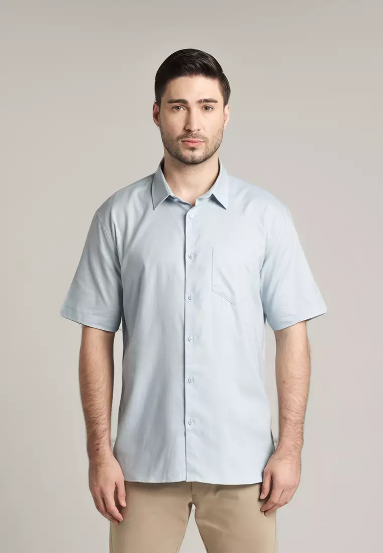 MOC Kemeja Lengan Pendek Pria Ehno - Light Blue