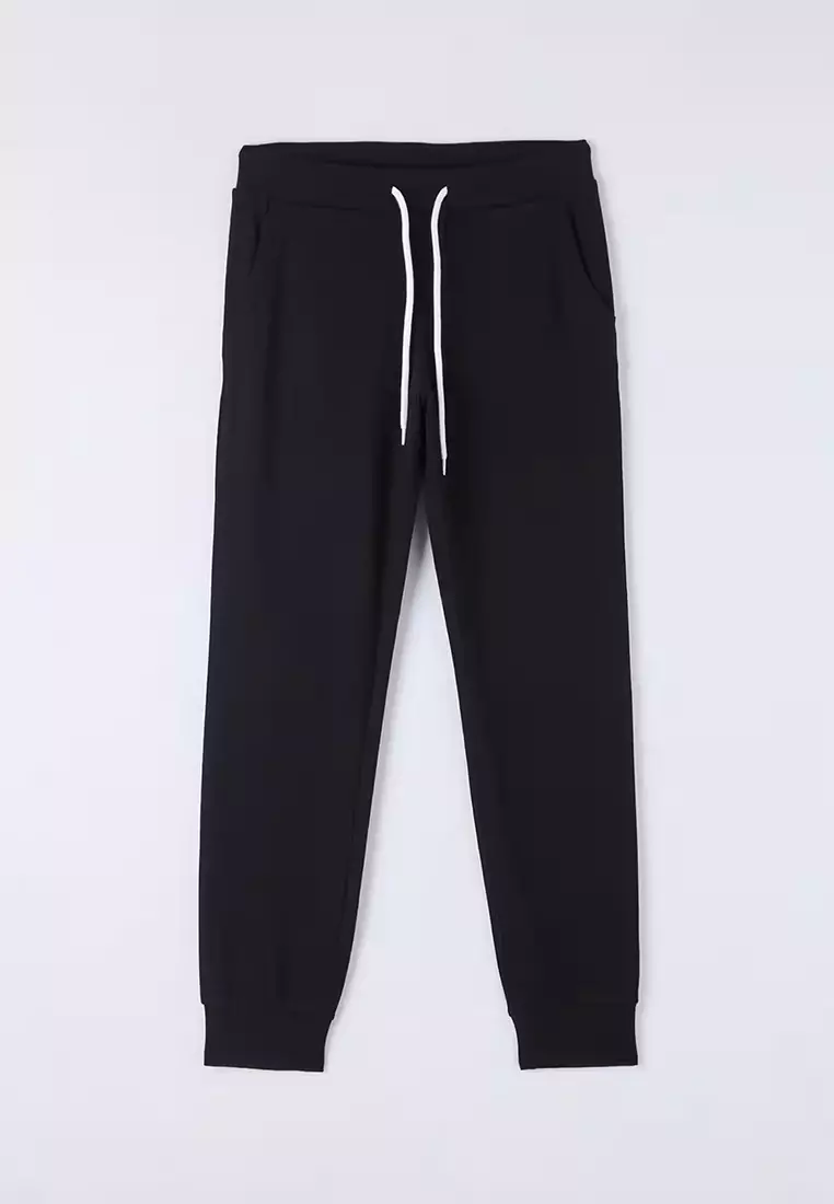 Elasticated Ribbed Band Sweatpants For Women