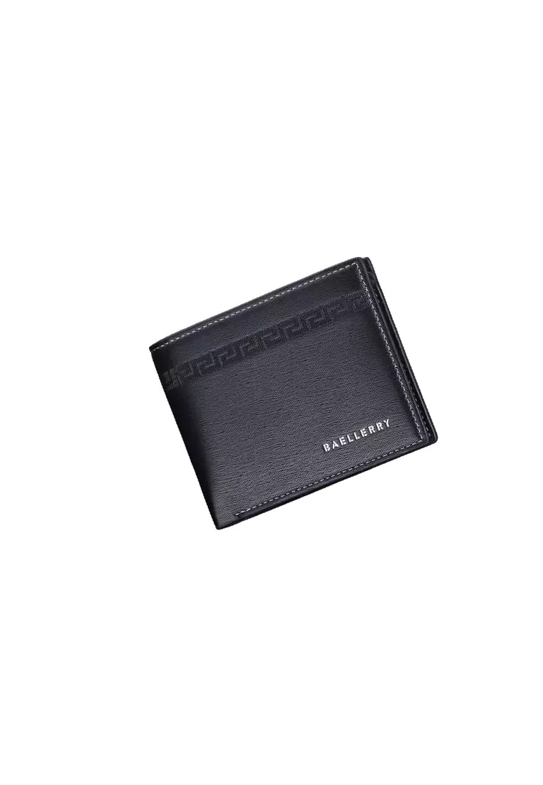 Dompet Pria Model Pendek Motif Garis Bahan Kulit PU Leather Premium ORIGINAL