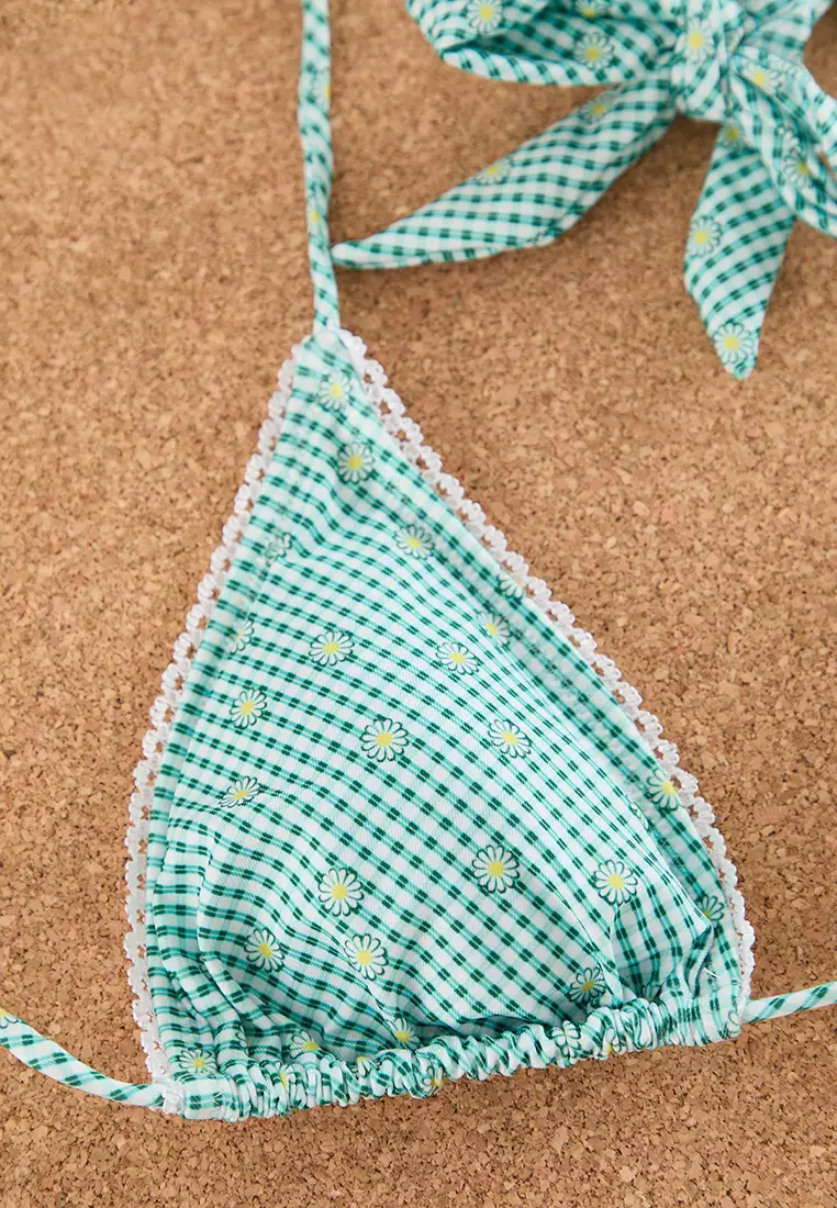 Floral Triangle Low Waist Bikini Set