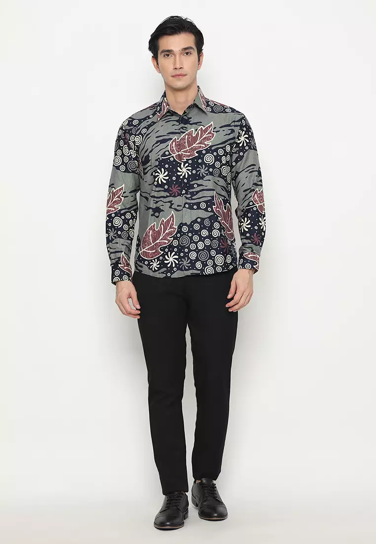 Kemeja Batik Pria Abhipraya - Oslo Blue