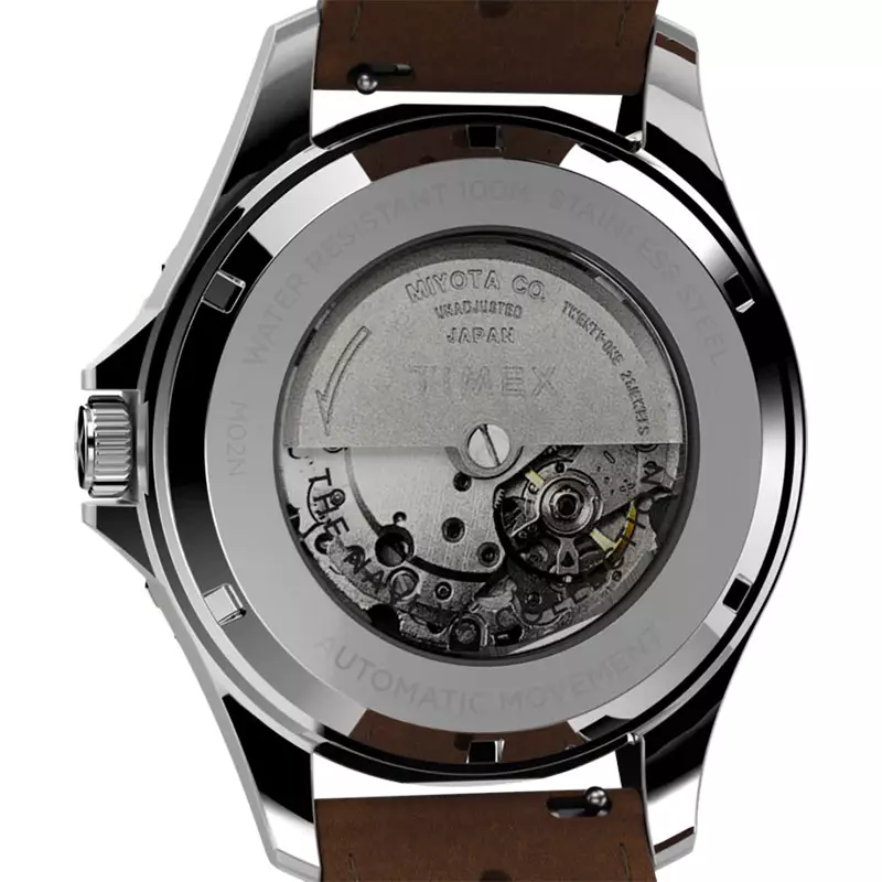 Jam Tangan Pria Timex Navi XL TW2V41500 Automatic Tan Dial Brown Leather Strap