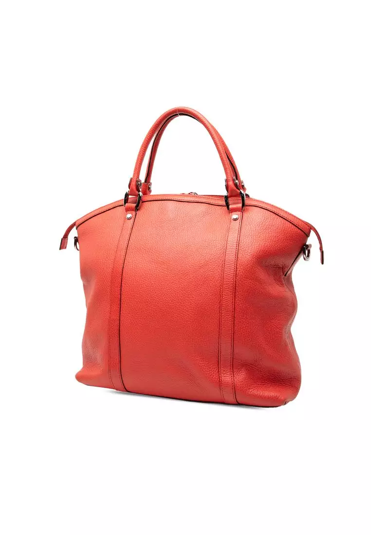 Pre-Loved Gucci Large Leather Gg Charm Dome Satchel
