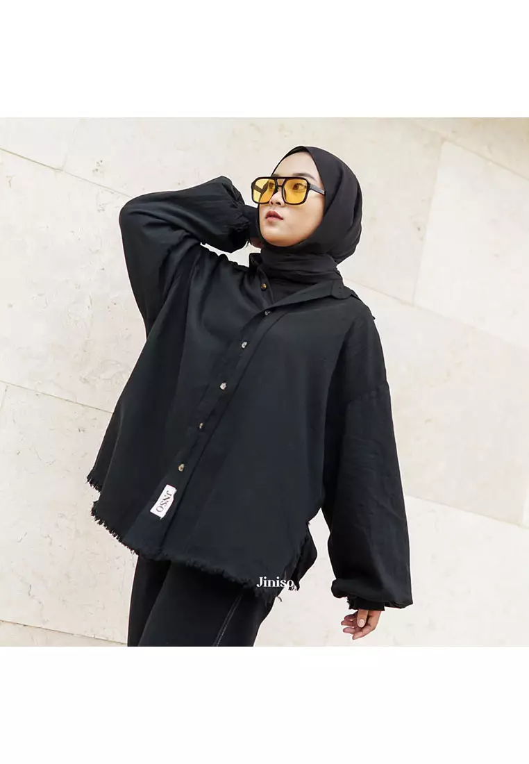 Kemeja Denim Raw Oversize Unisex HYPER ACTIVE