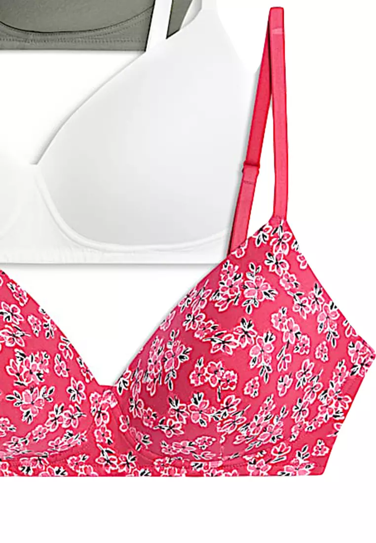 3Pk Cotton Rich Non Wired T-Shirt Bras