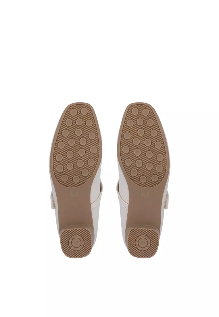 Beige Elara Strap Pumps