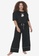 Trendyol black Plus Size Printed Wide Legs Knitted Pajamas Set 71717AADDDC6D2GS_1