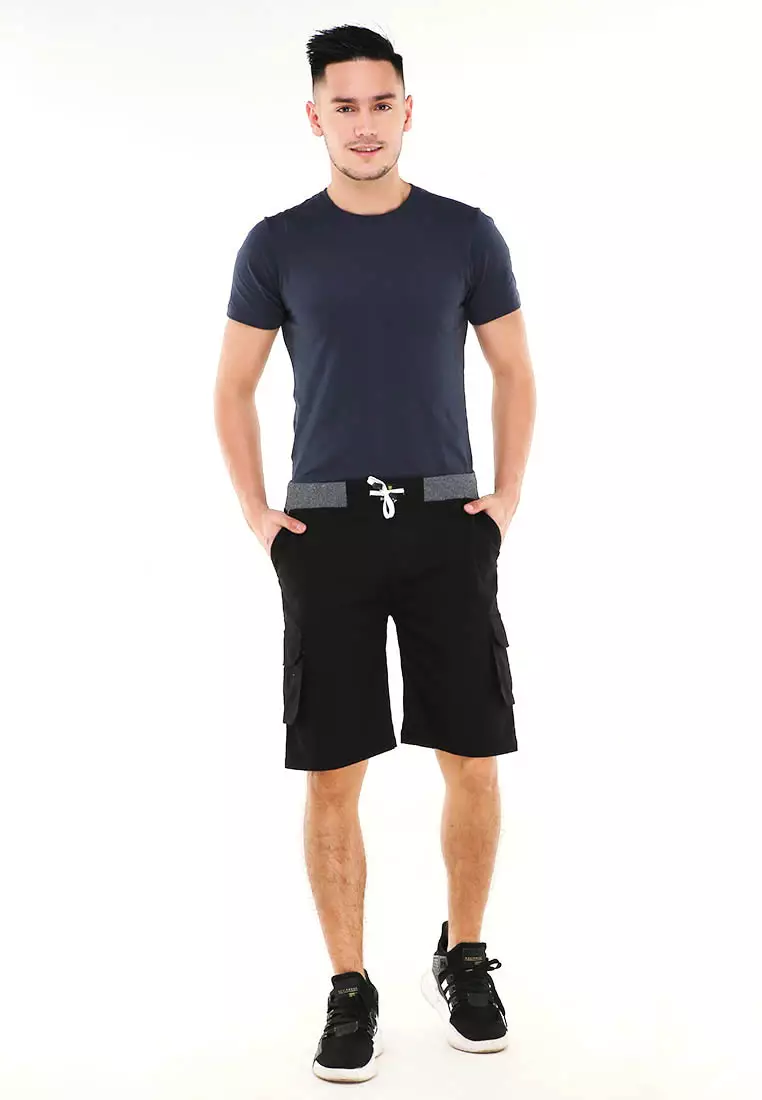 Rishham Celana Pendek Cargo Pria Button Pockets Sporty Short Pants Material Cotton ORIGINAL