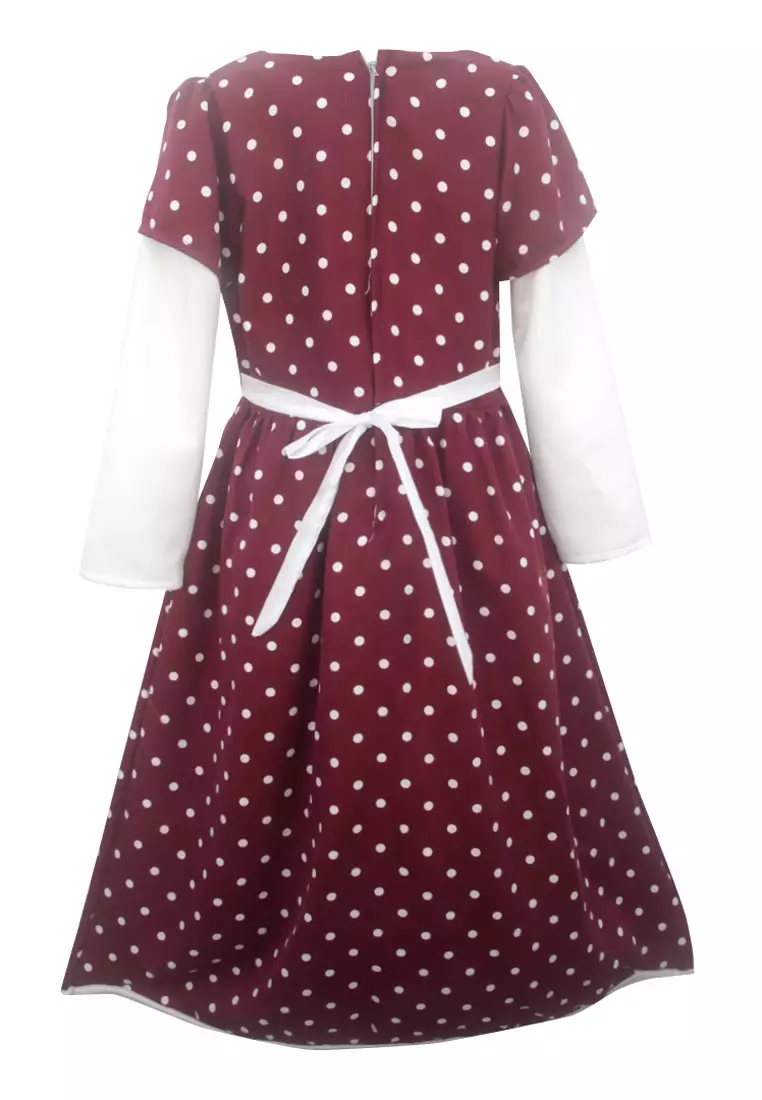 Two Mix Gamis Anak Perempuan Motif Polkadot Usia 1-12 Tahun 4143