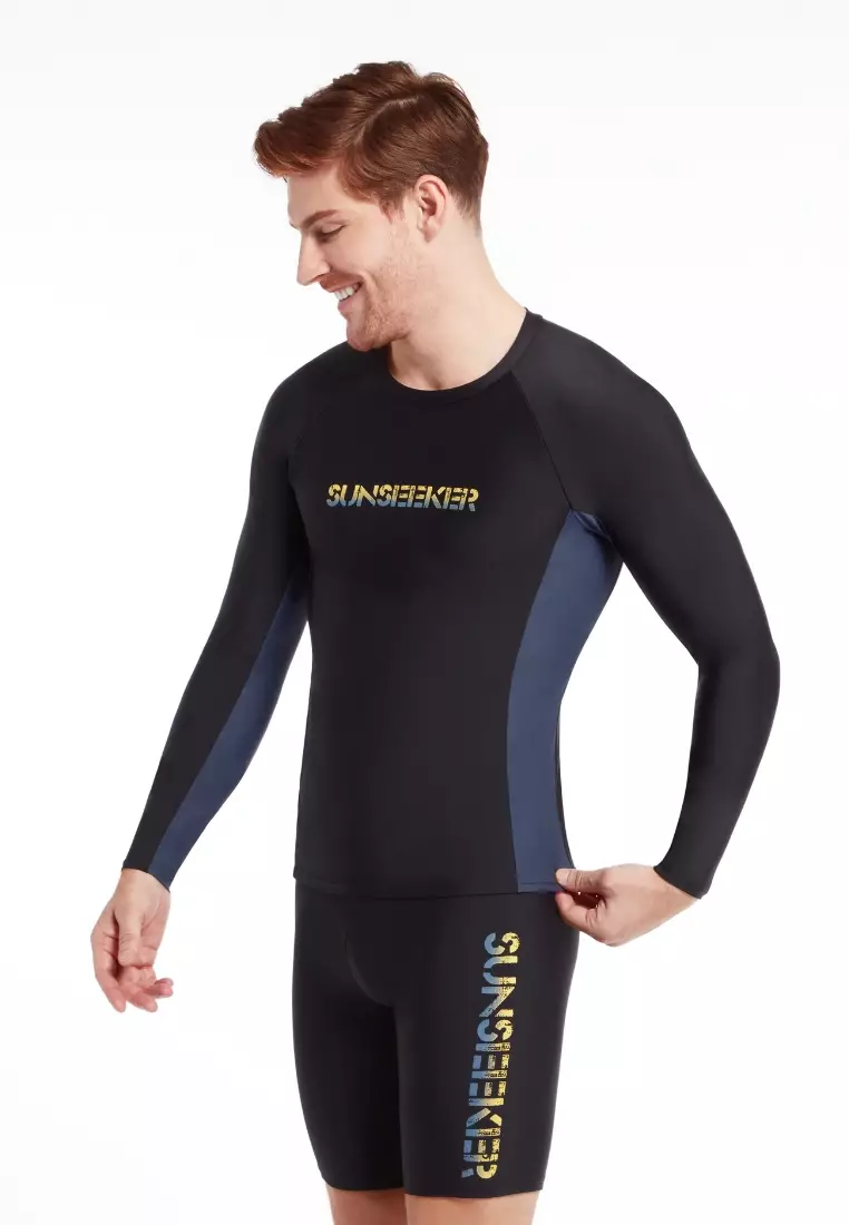 Men Sunseeker Logo Black Rash Guard