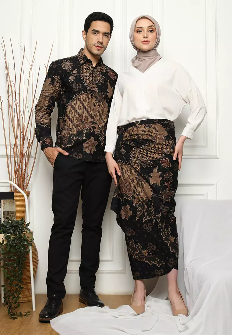 Kemeja Batik Slimfit Anargya - Black