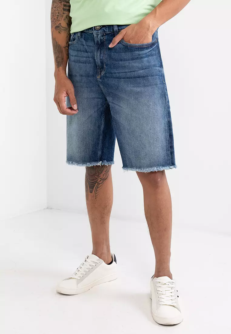 mens slim fit denim shorts