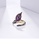 Glamorousky purple 925 Sterling Silver Plated Black Fashion Temperament Floral Amethyst Adjustable Open Ring with Cubic Zircons 81C6BAC0B6C7ABGS_2