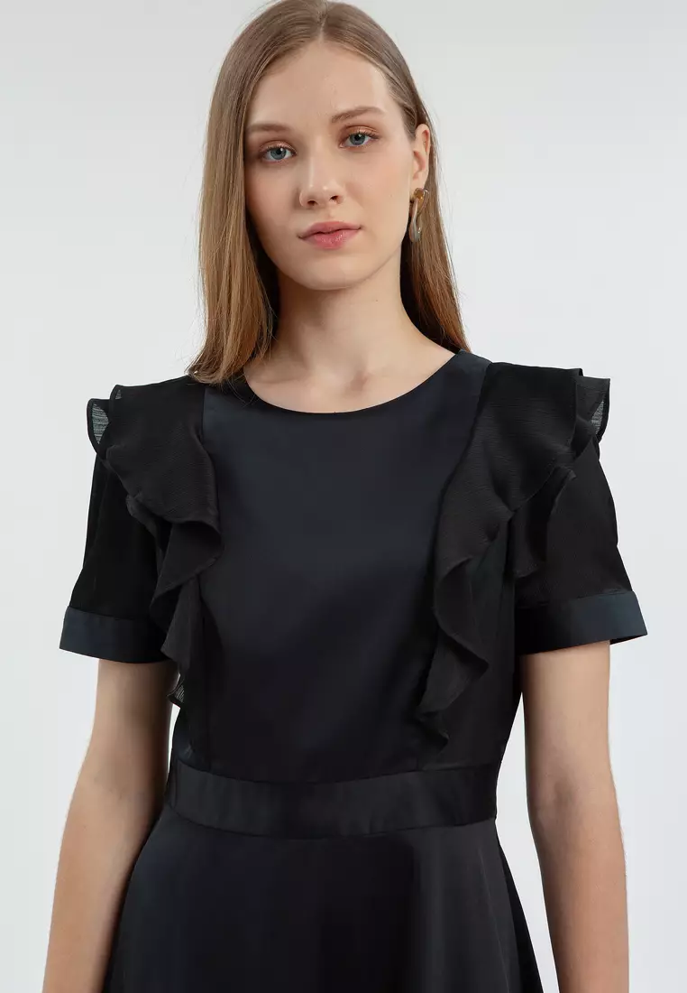 Minimal Natalie Dress Jet Black