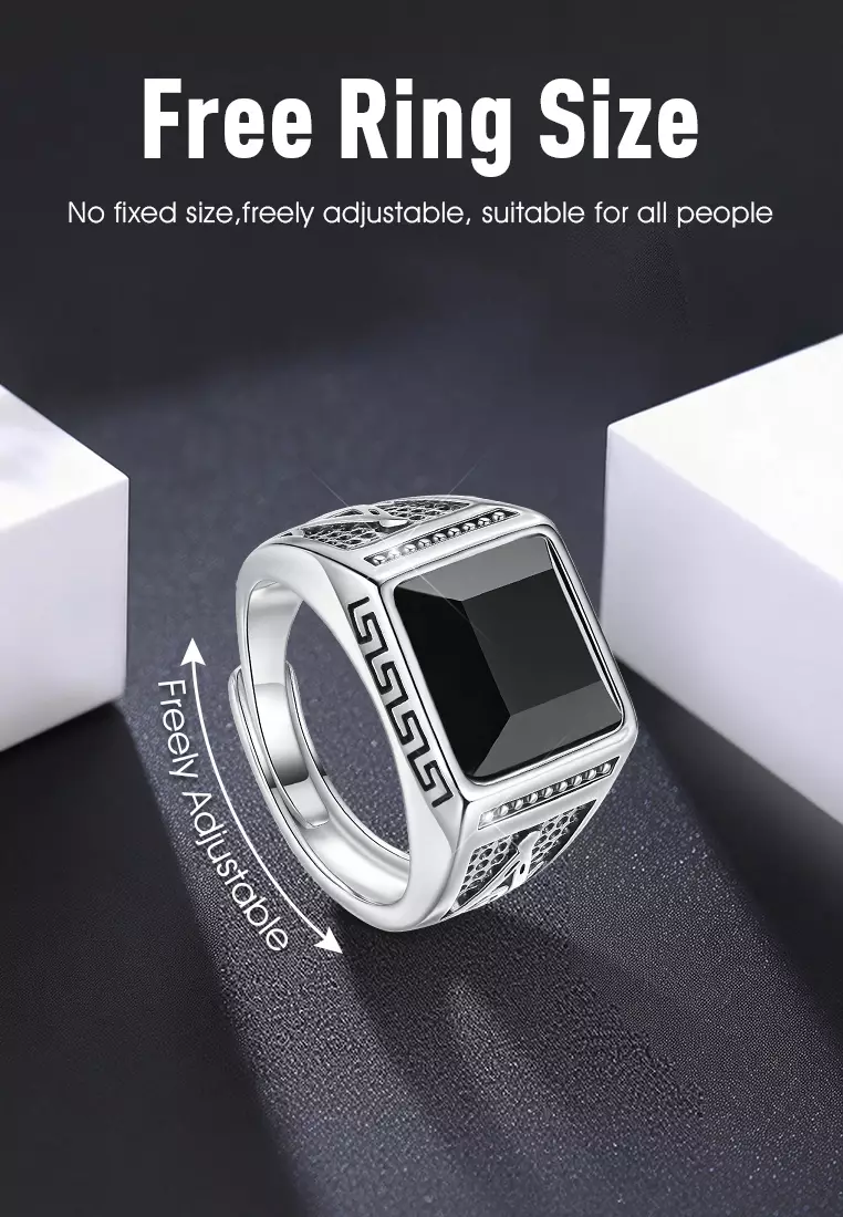 Cincin Pria Original Vintage Carved Design Jewellery Pasangan Estetik Aksesoris Perhiasan Dapat Diatur Perhiasan Mewah Anti Karat
