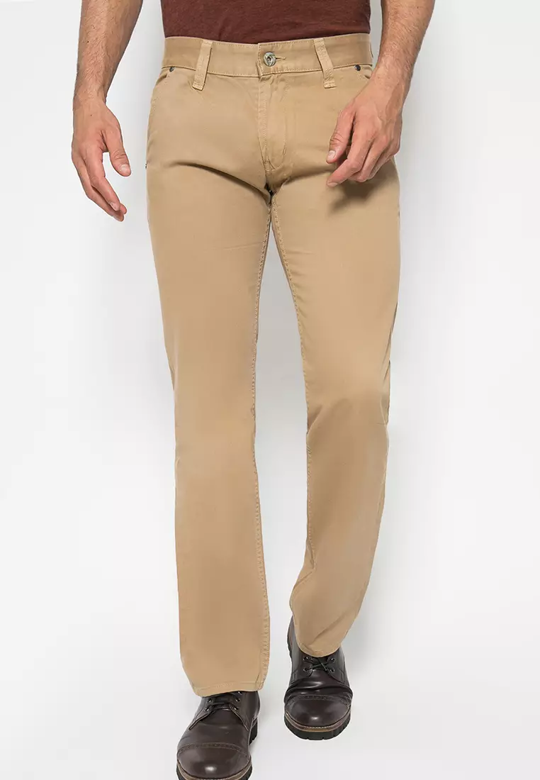 LGS - Celana Casual Chinos Pria Warna Cream Reguler Fit - CCT.777P.003.A034.C