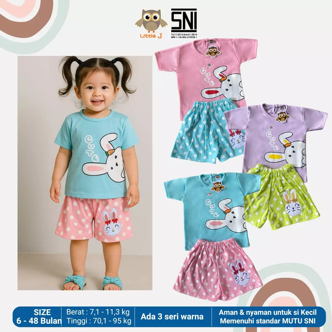 Little J - One Set Anak Cewek Setelan Anak Perempuan 6-48 Bulan 483