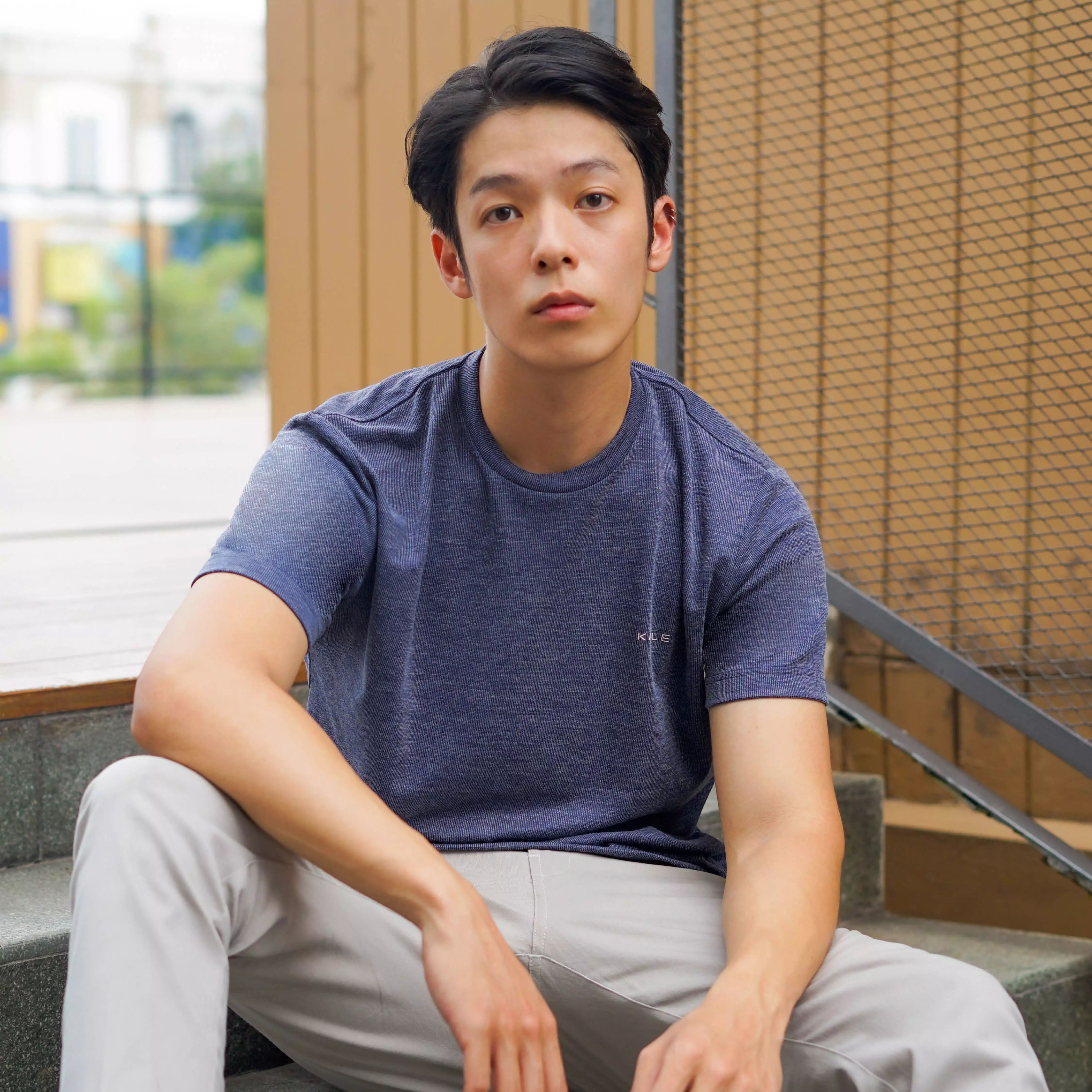 Kale Jovan Navy / Kaos Pria Basic Polos Lengan Pendek