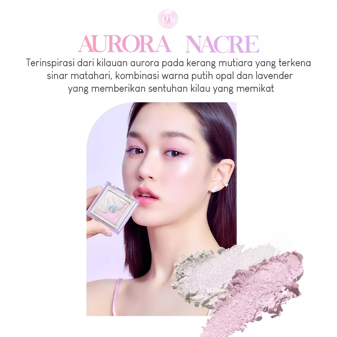 Holika Holika Shell Glow Highlighter (Like Shell Collection) | Two Tone Blush & Highlighter 02 Pearly Briller