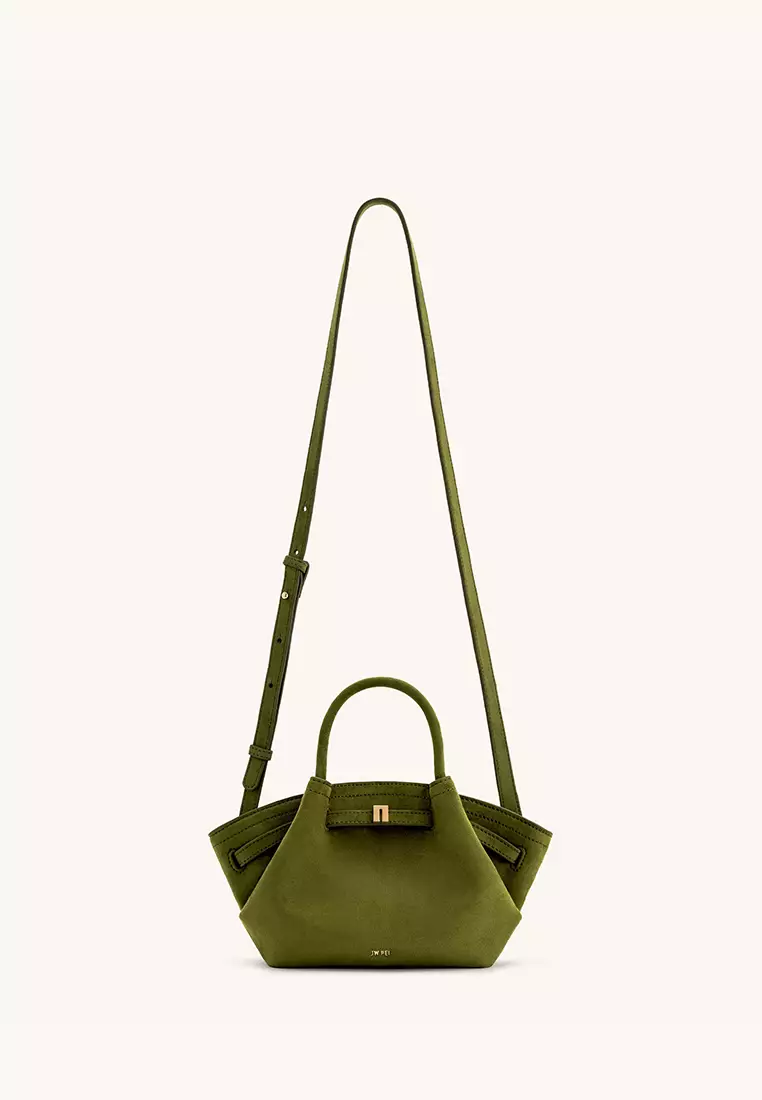 JW Pei Hana Mini Faux Suede Tote Bag - Dark Olive