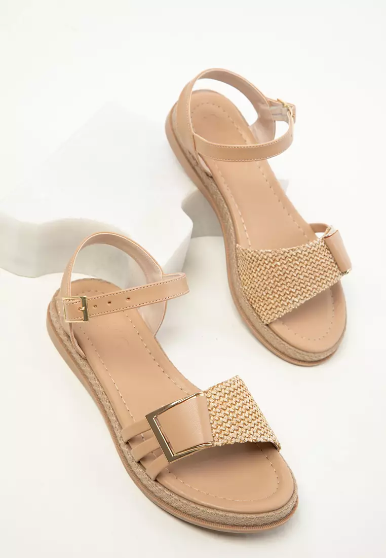 Nude-Wicker Women's Sandals 20395