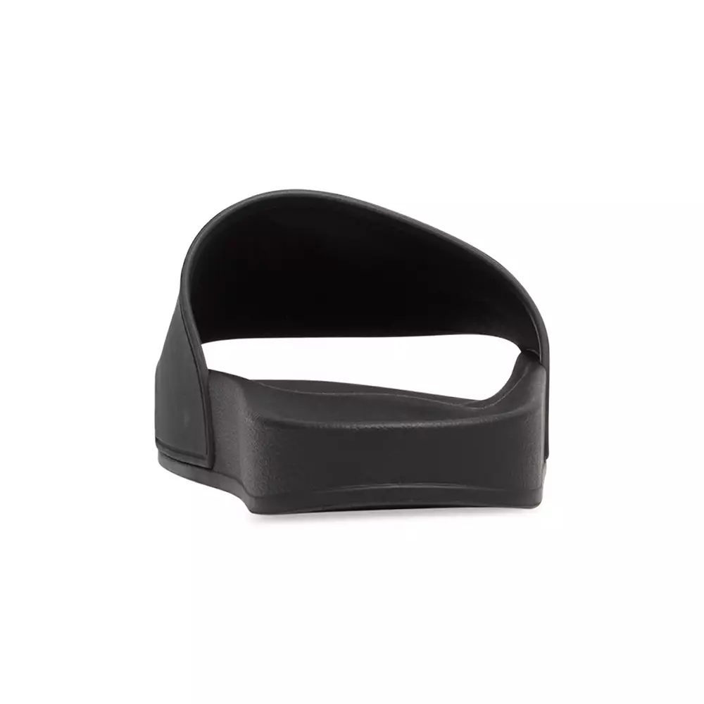 Pool Slide Sandals Black Logo White Men