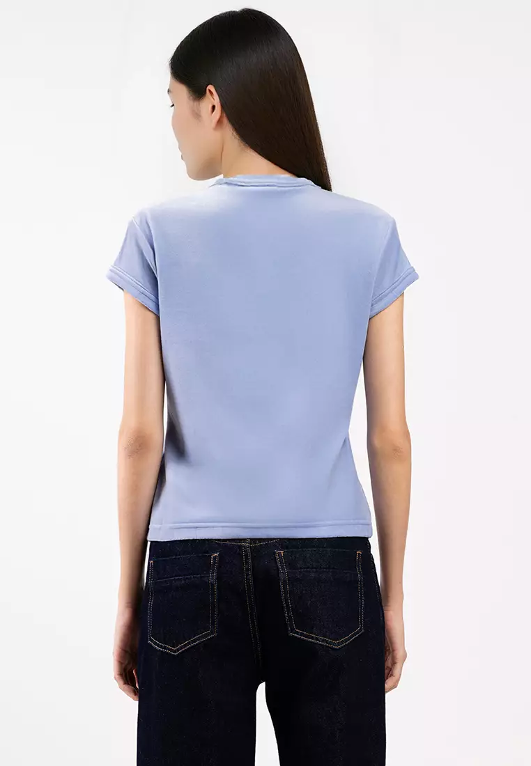 Velour Embossed Logo Graphic Slim T-Shirt - Calvin Klein Jeans