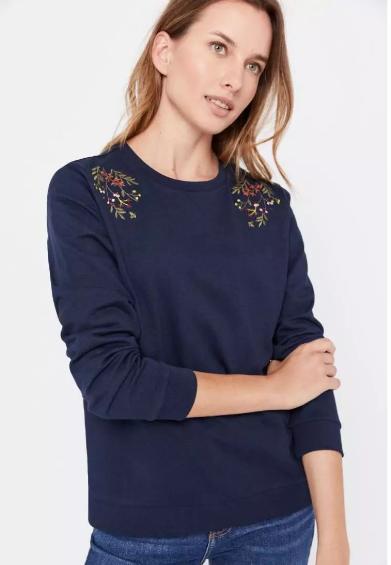 Floral outlet embroidered sweatshirts