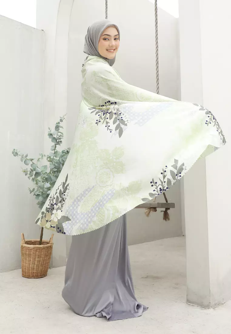 Mukena 2 in 1 Premium Reviera Lasercut Prayer Set Motif - Apple Blossom