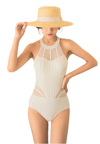 Sunnydaysweety white Sexy Mesh Stitching Halter One-Piece Swimsuit A21071416W 2AA0FUSA48AD7CGS_1