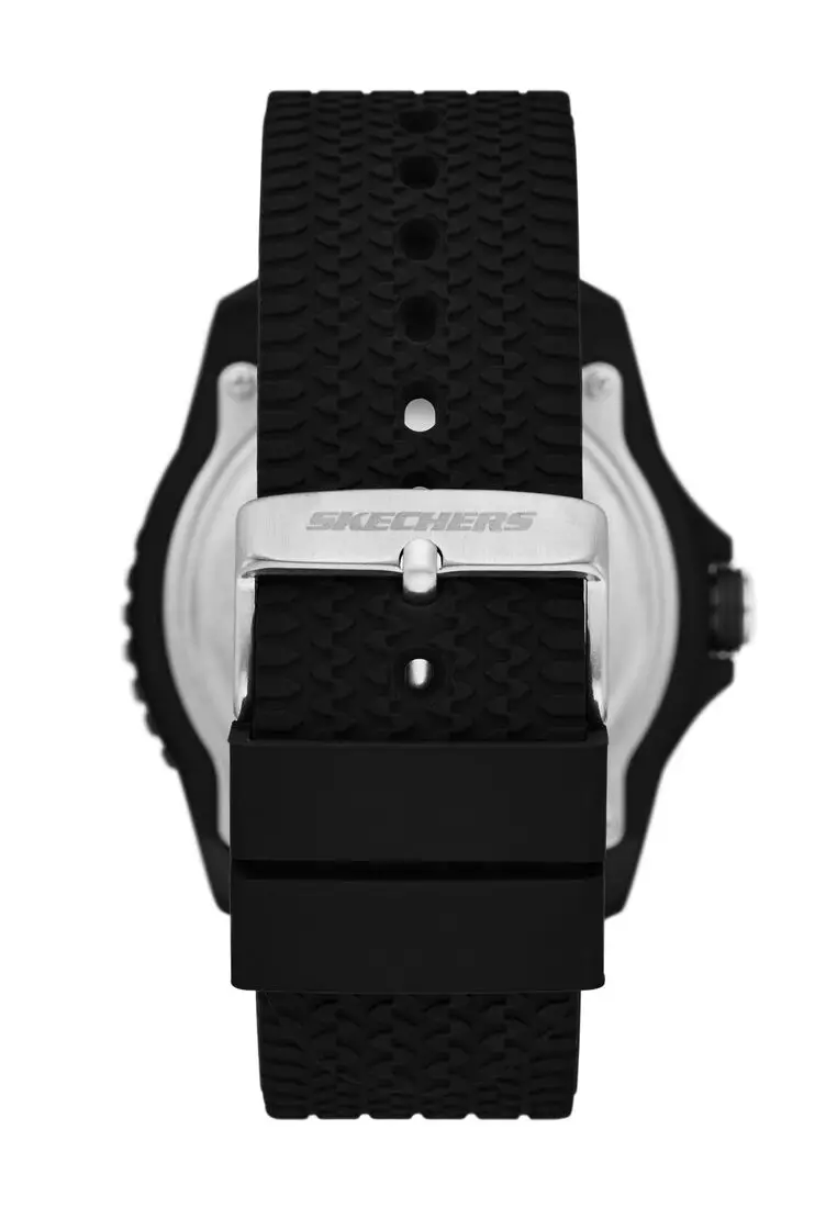 Skechers Men's Sets Analog Watch ( SR9104 ) - Quartz, Black Case, Round Dial, 24 MM Black Silicone Band