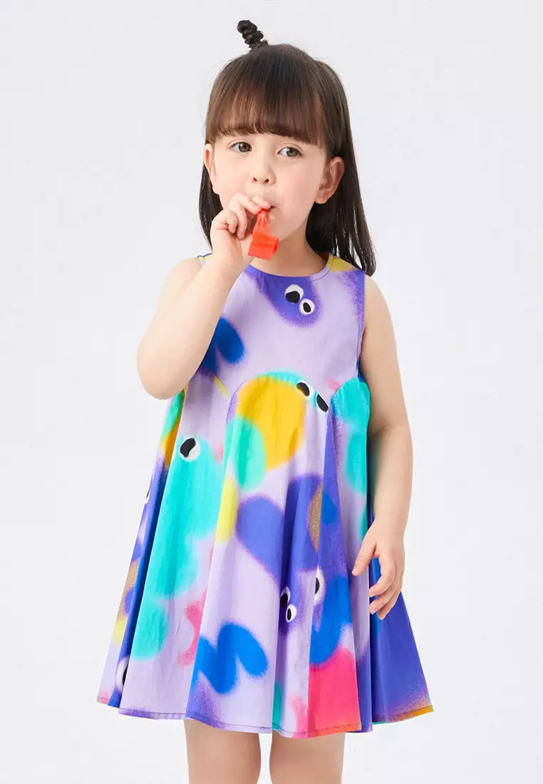 Allover Multicolour Printed Sleeveless Dress