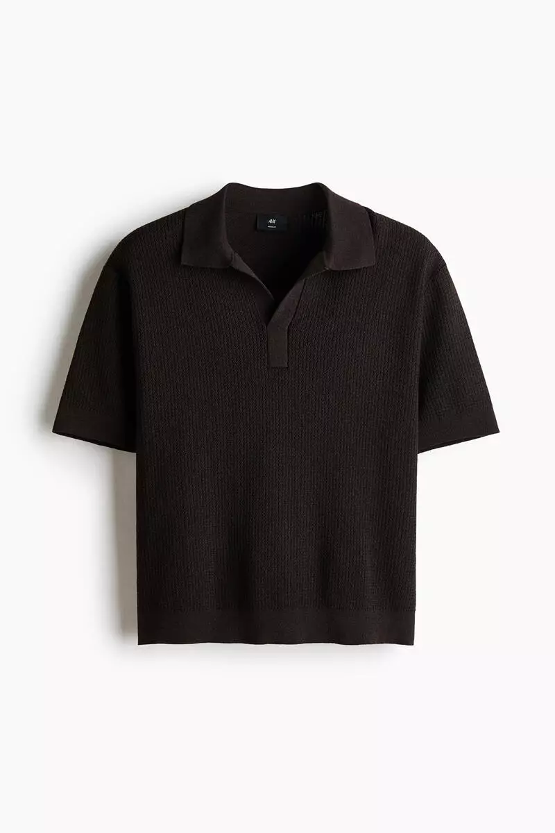 Regular Fit Cable-knit polo shirt
