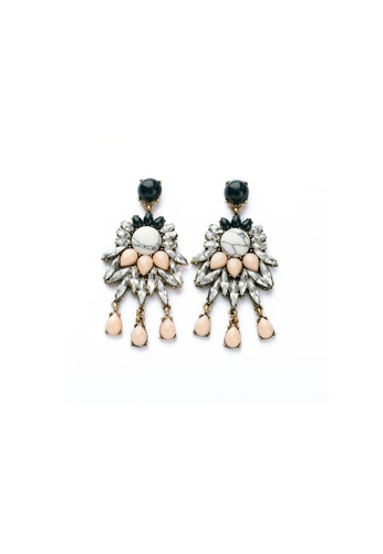 FAWNXFERN white and pink and gold and navy Azelea Statement Drop Earrings BD860ACDEF8086GS_1
