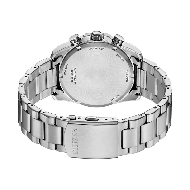 Jam Tangan Pria Citizen Chronograph CA4640-50E Eco Drive Black Dial Stanless Steel Strap