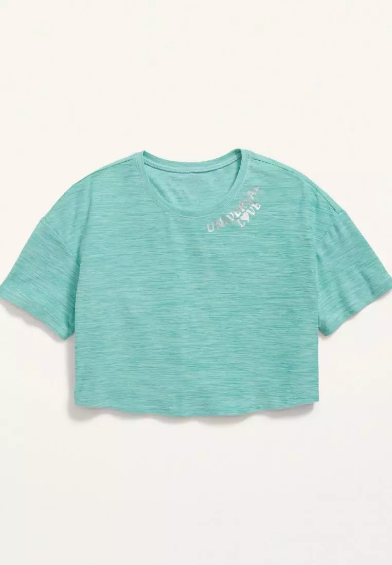 Buy Old Navy Breathe ON Short-Sleeve Cropped Slub-Knit Performance