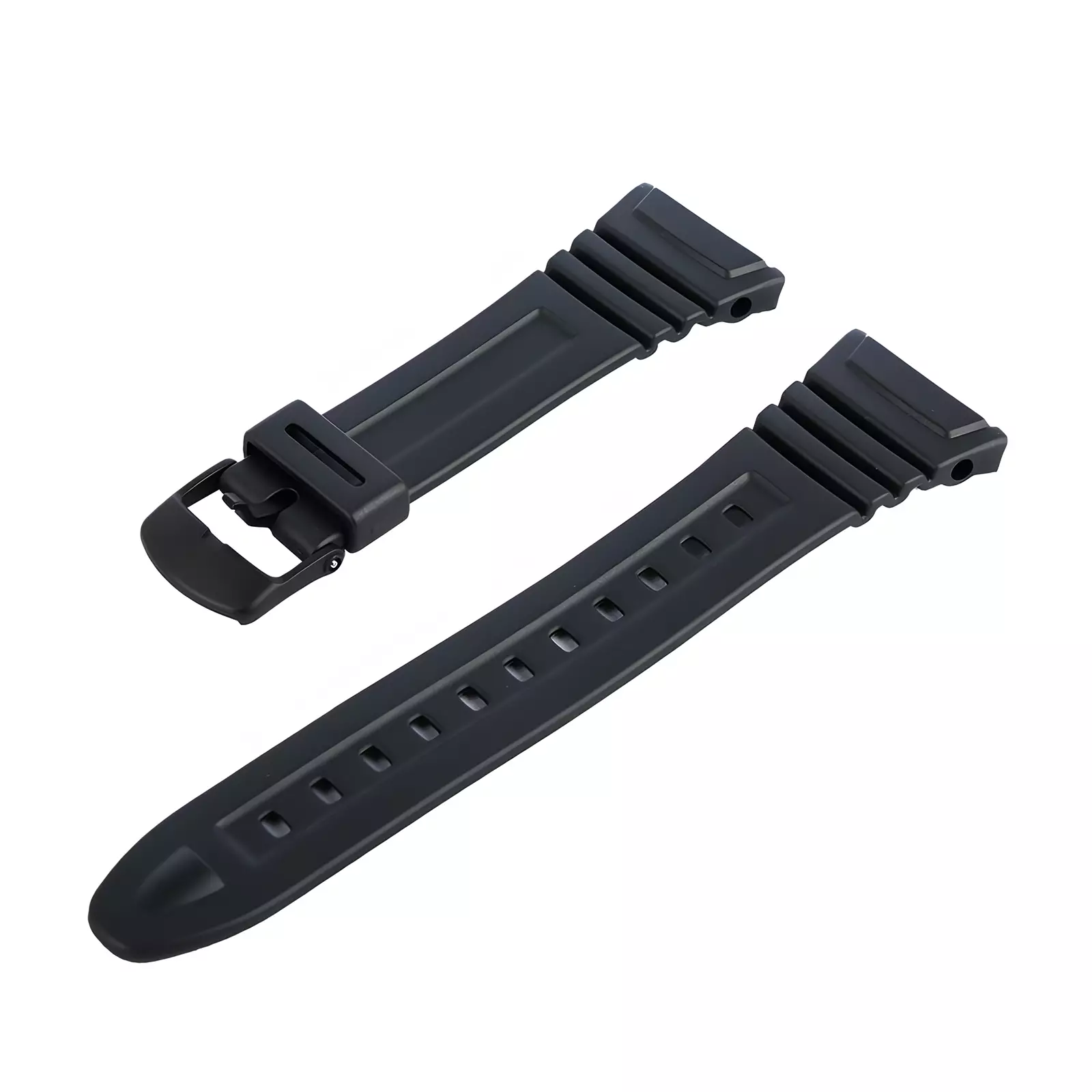 Strap Tali Band Jam Casio - Black Resin Band - 28 mm - W-96H Series