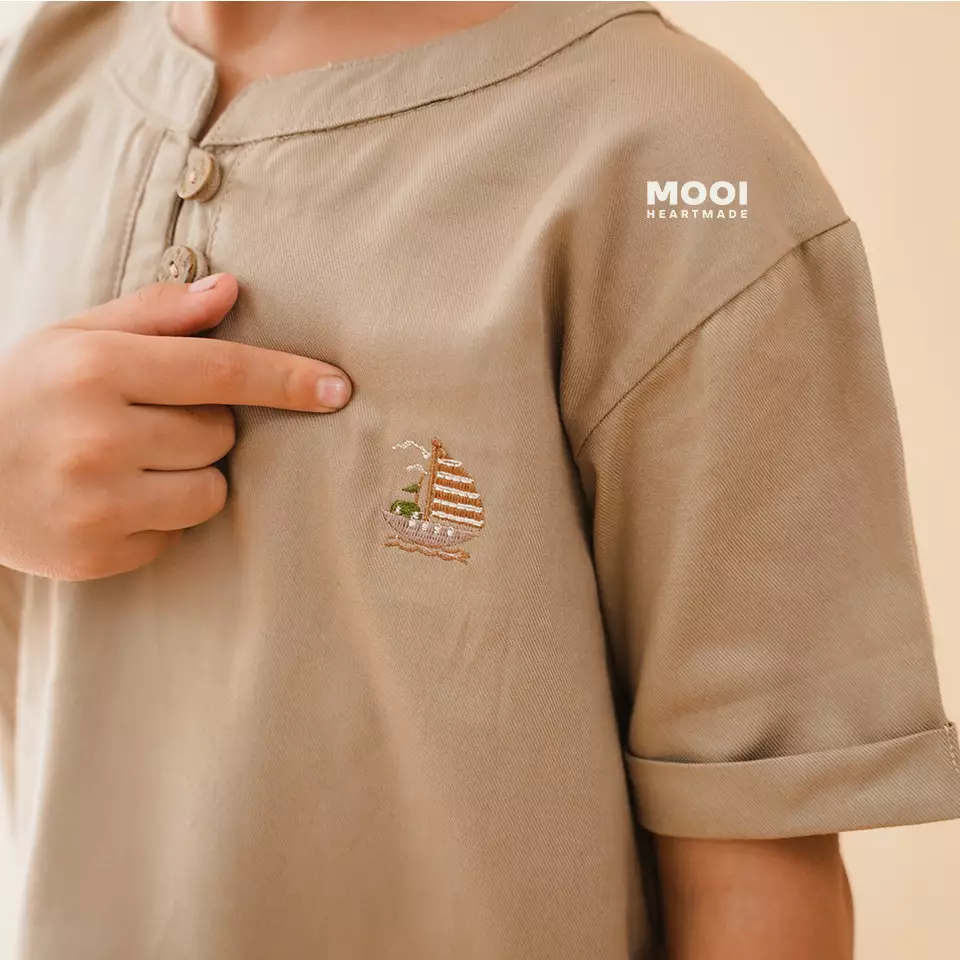 Mooi Kemeja Anak Laki-Laki Darel Shirt - Grey