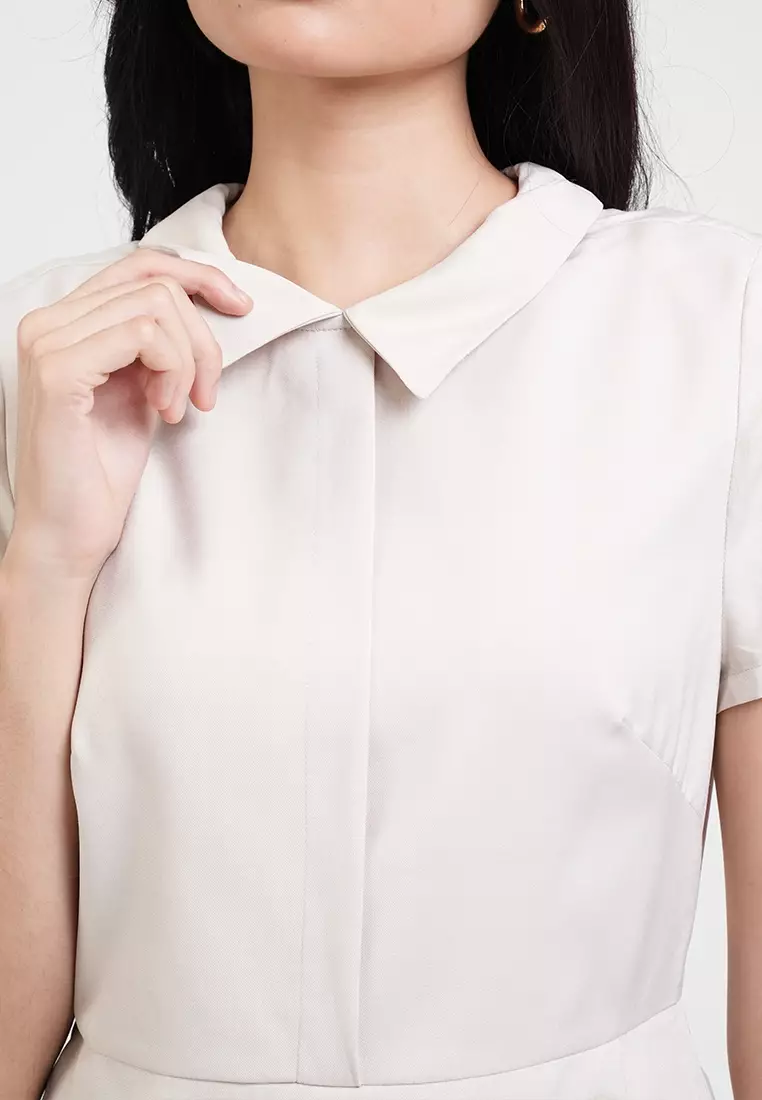 Mary Jane Geometric Print Collared A-Line Dress