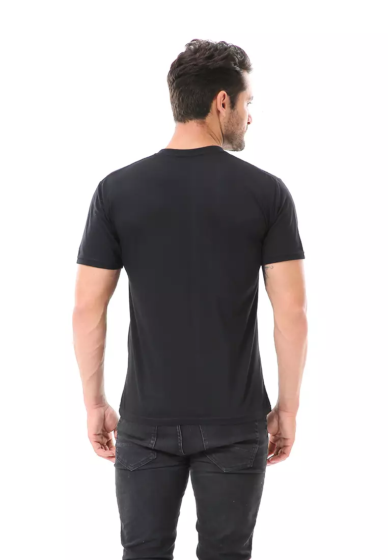 Aisley Kaos Pria Lengan Pendek Motif Game Ready Tshirt Kasual Material Cotton ORIGINAL - Black