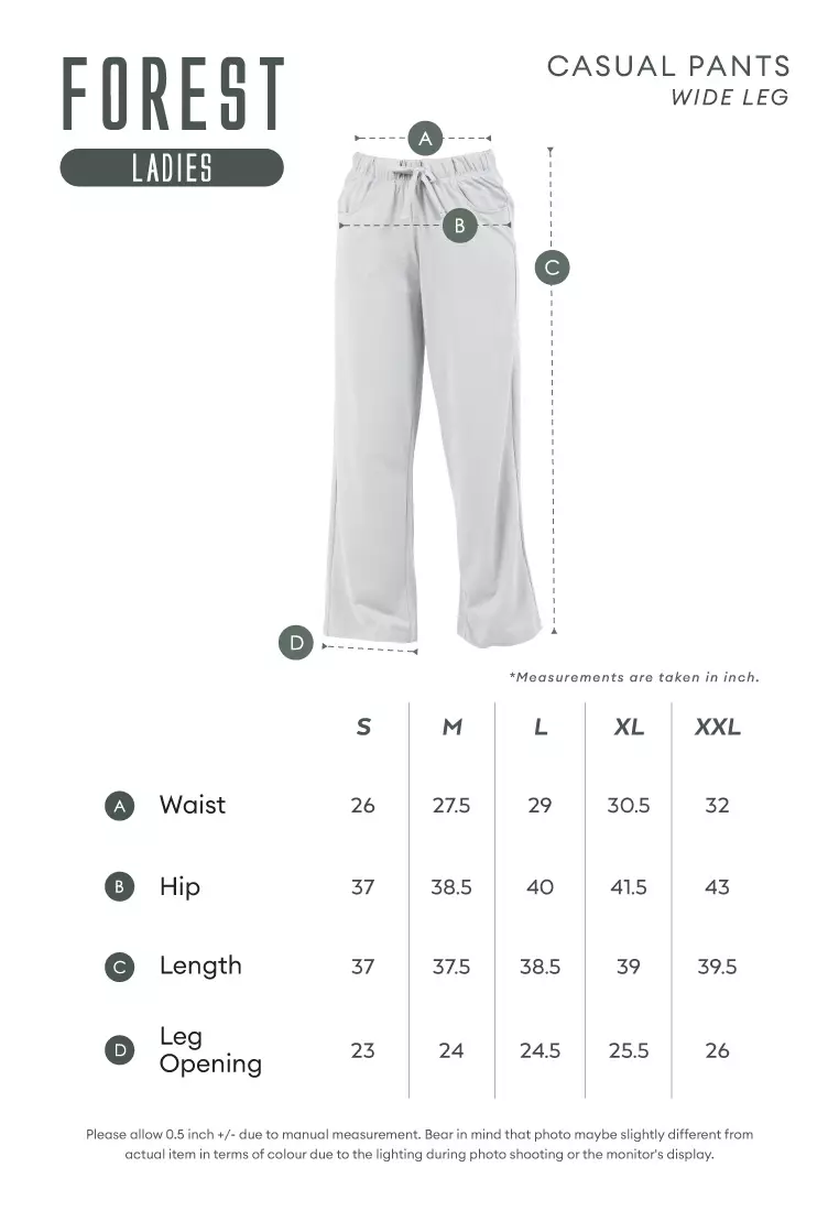 Forest Ladies Cotton Terry Wide Leg Pants Women Casual Long Pants - 810544-20DkMelGrey