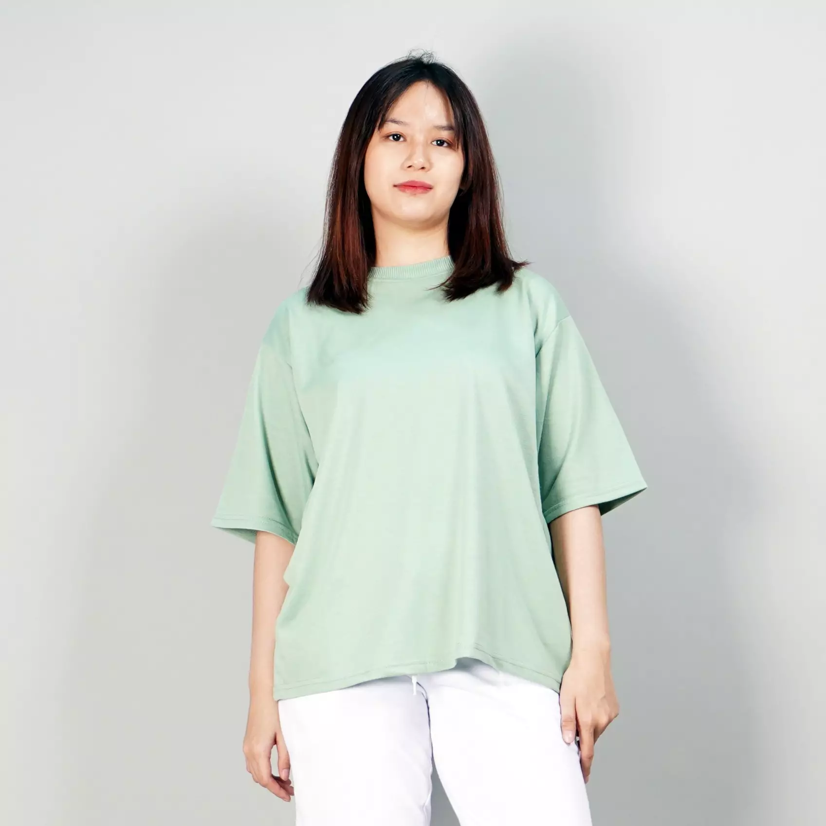 GEORGIE Kaos Wanita Lengan Pendek Kaos Polos Lengan Pendek TShirt Wanita - MINT