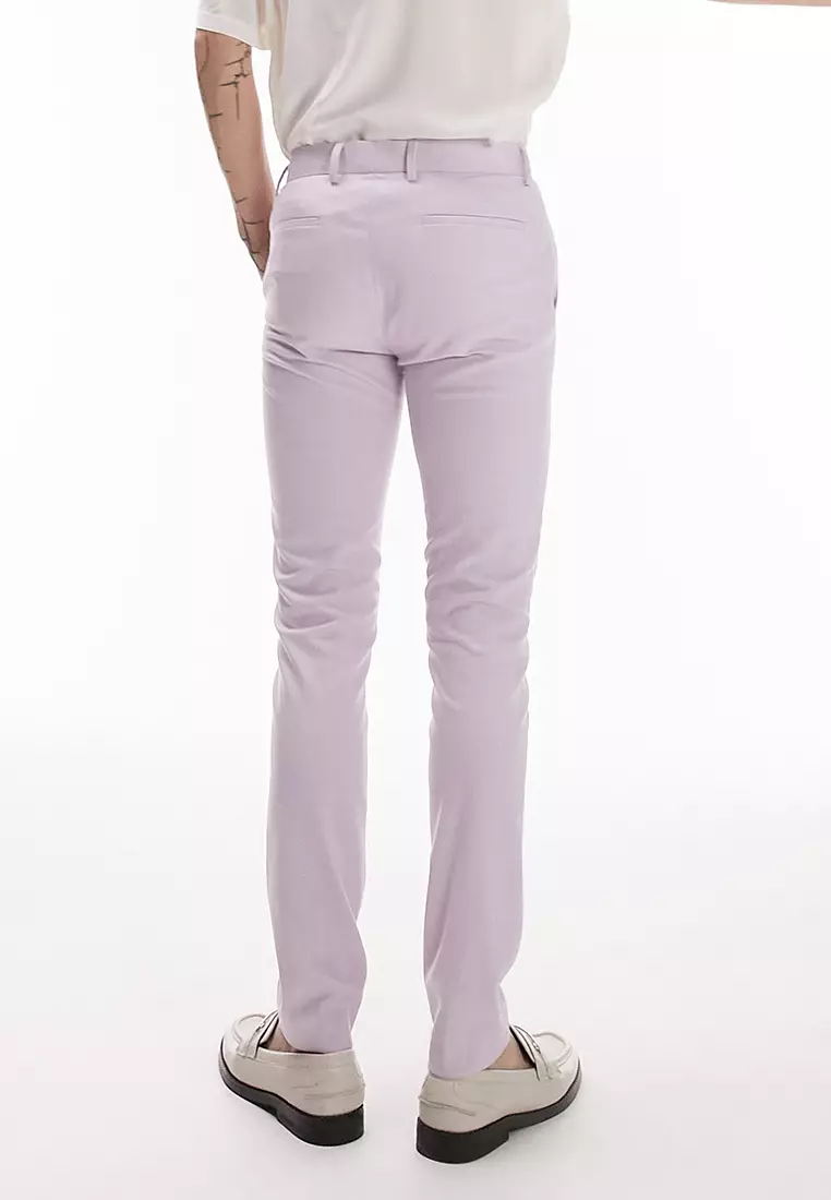 Topman slim suit pants in pink