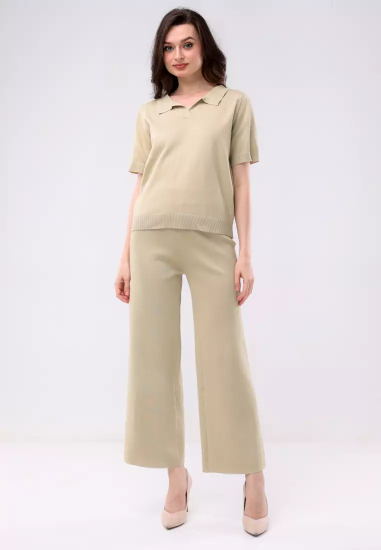 Ladies Knitted 2 In 1 Blouse & Pants