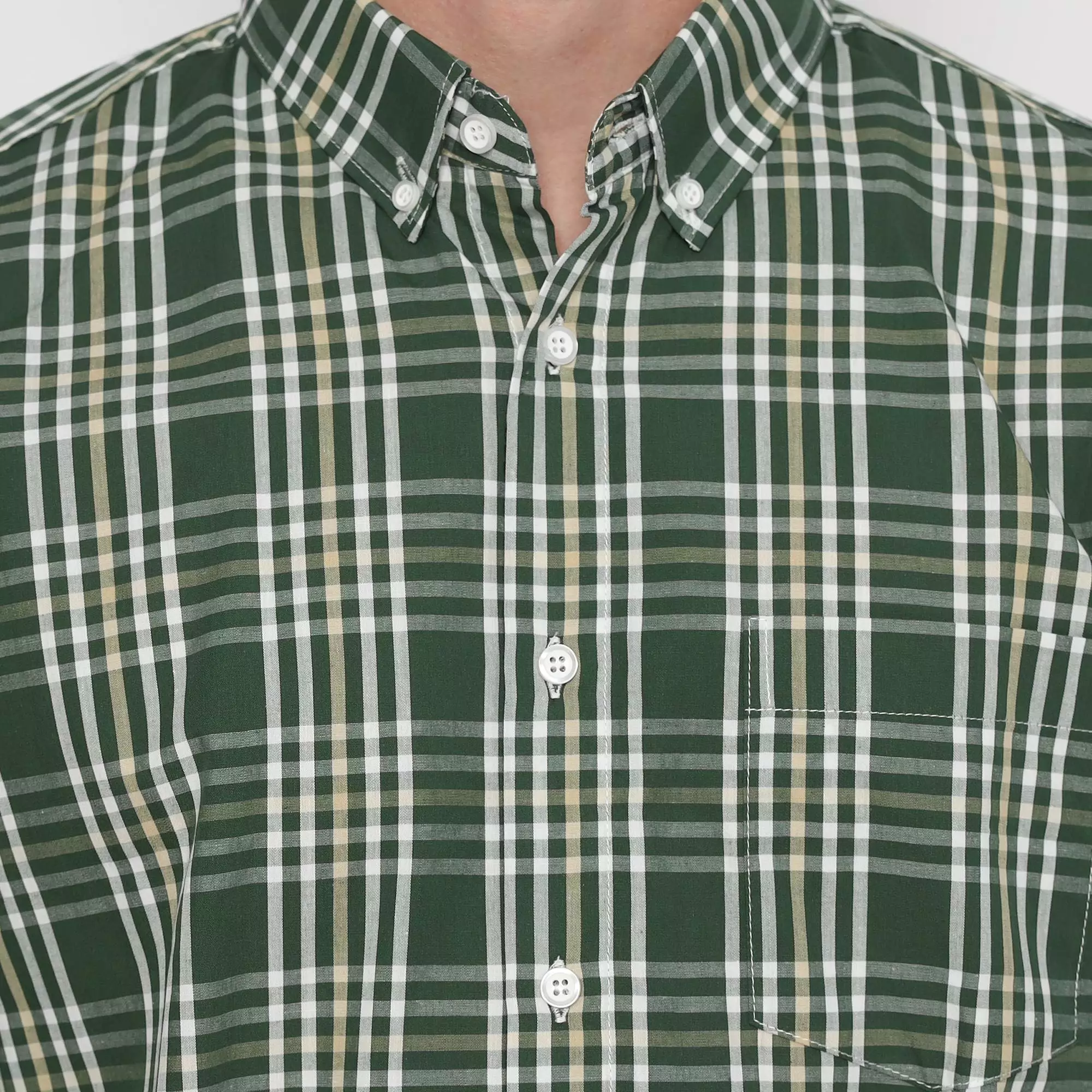 Platini Kemeja Lengan Panjang Katun Motif Kotak Hijau 76461