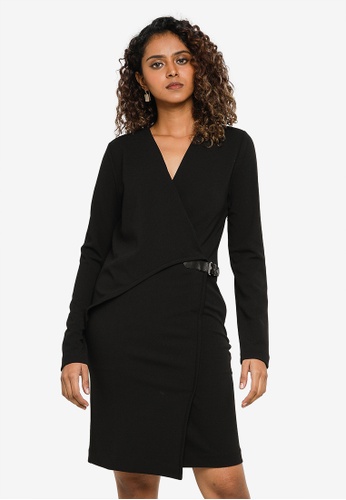 Buy ck Calvin Klein Polyester Crepe Wrap Dress 2023 Online | ZALORA  Singapore