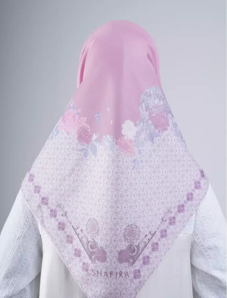 Harper Printed Scarf Light Pink | Hijab Kerudung Segi Empat Motif