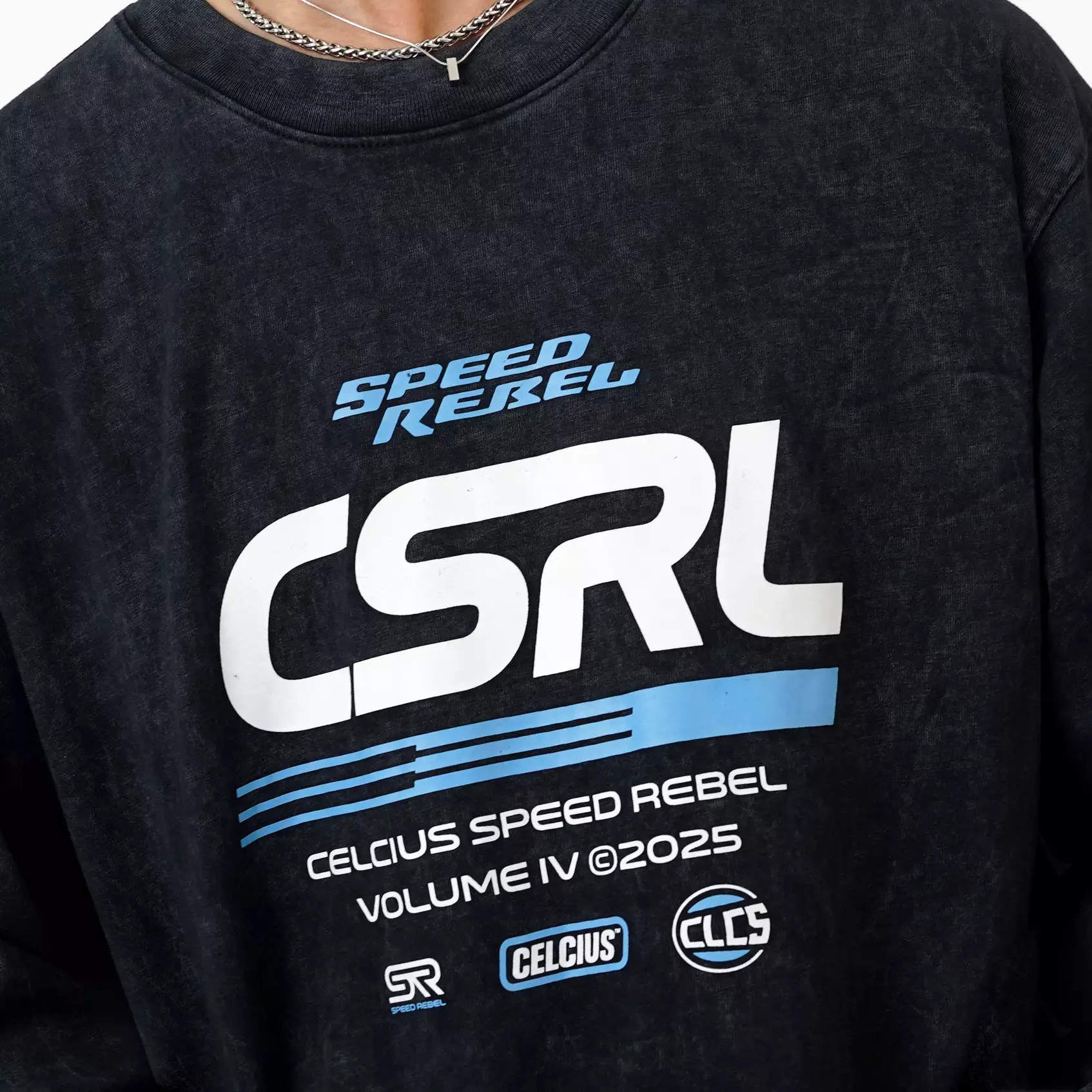 CELCIUS Speed Rebel Washed Team Longsleeve T-Shirt LIN001396C Hitam